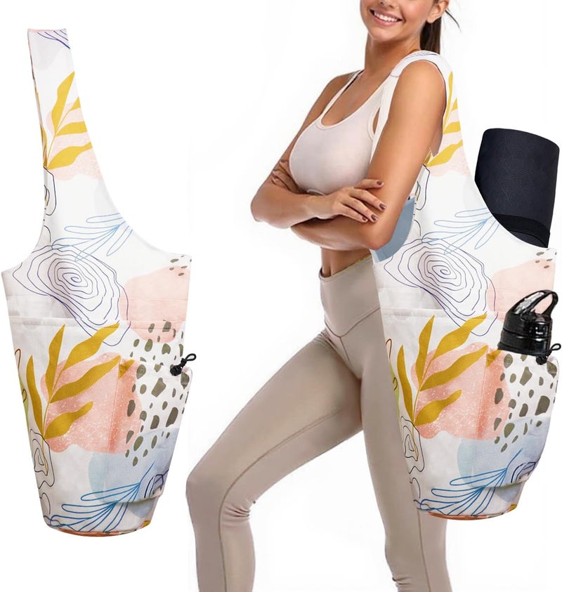 saniwu Yoga Mat Bag Carrier for Women Workout Large Waterproof with Zipper Pocket, Keychain and Wide Shoulder Straps - Image 1